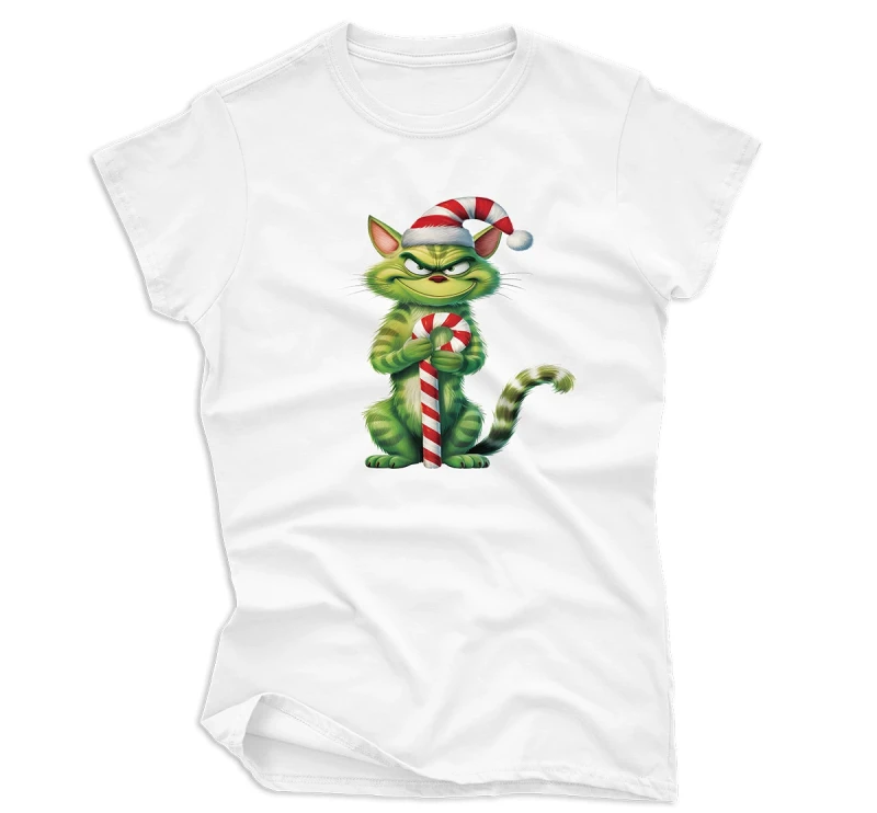 Koszulka damska biała świąteczny grinch.webp
