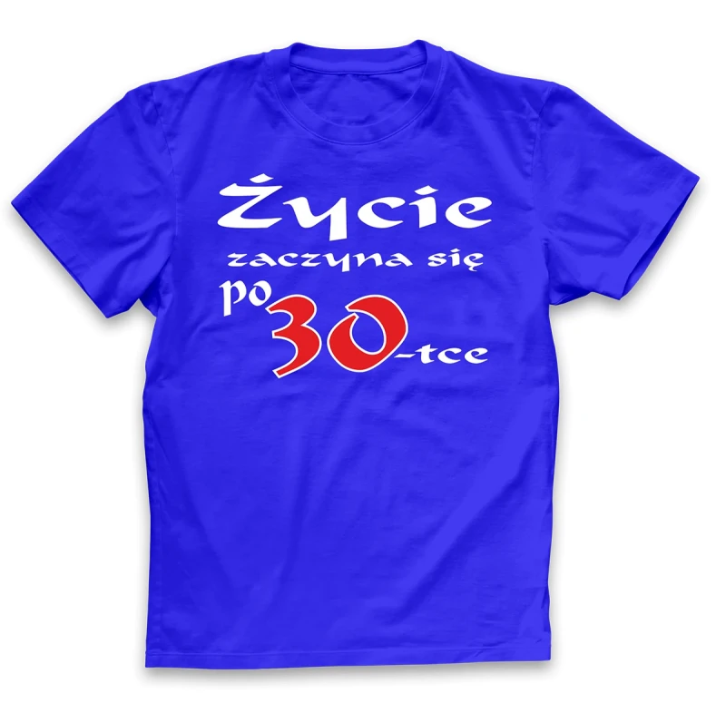 koszulka męska życie zaczyna się po 30 niebieska.webp