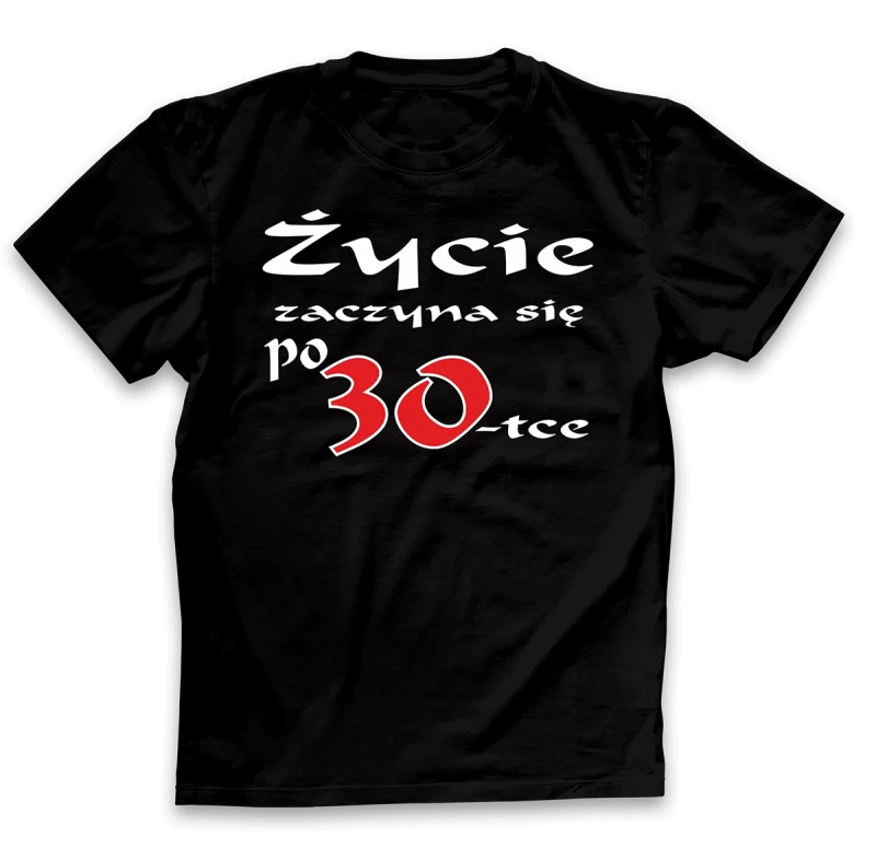 koszulka męska życie zaczyna się po 30 czarna.webp
