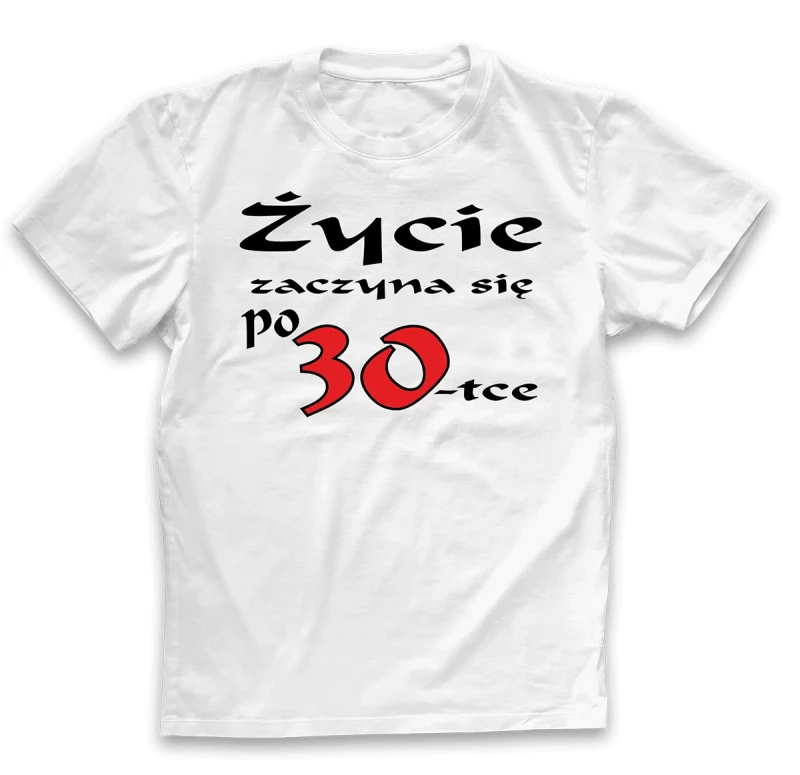 koszulka męska życie zaczyna się po 30 biała.webp