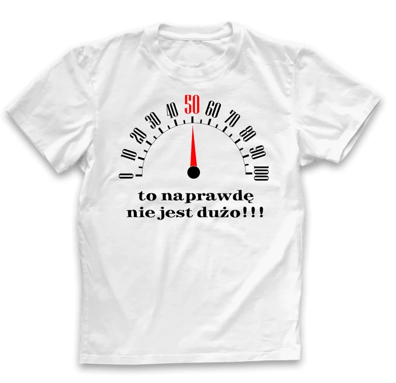 koszulka męska 50 to nie dużo biała.webp