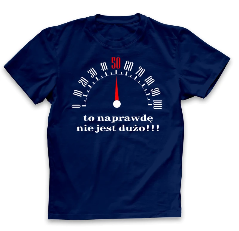 koszulka męska 50 to nie dużo granatowa.webp