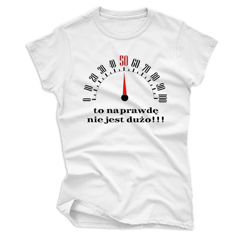 Koszulka damska 50 to nie dużo biała.webp