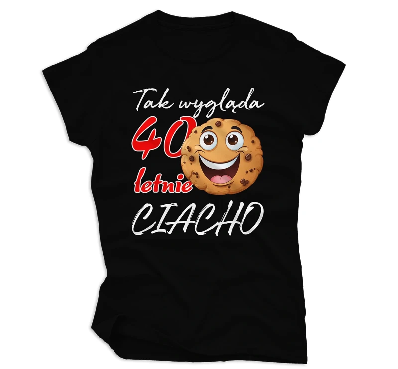 Koszulka damska 40 ciacho czarna.webp