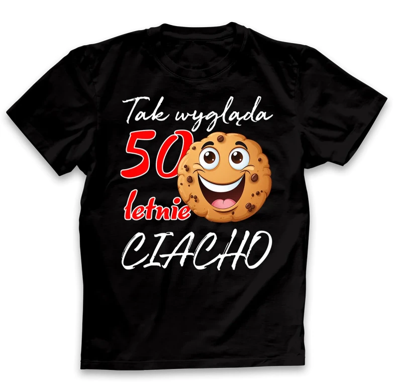 koszulka męska ciacho 50 czarna.webp