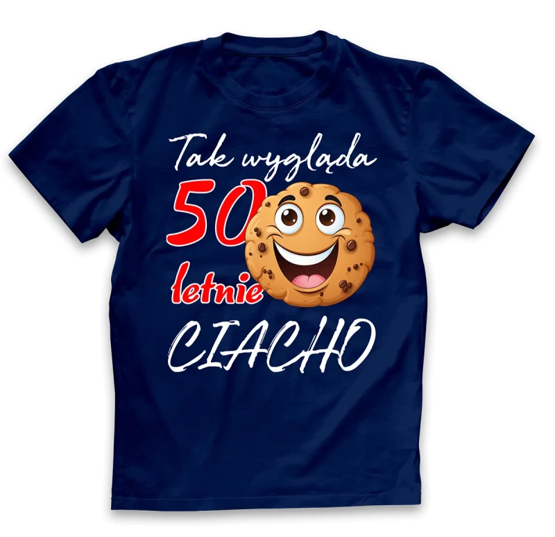 koszulka męska ciacho 50 granatowa.webp
