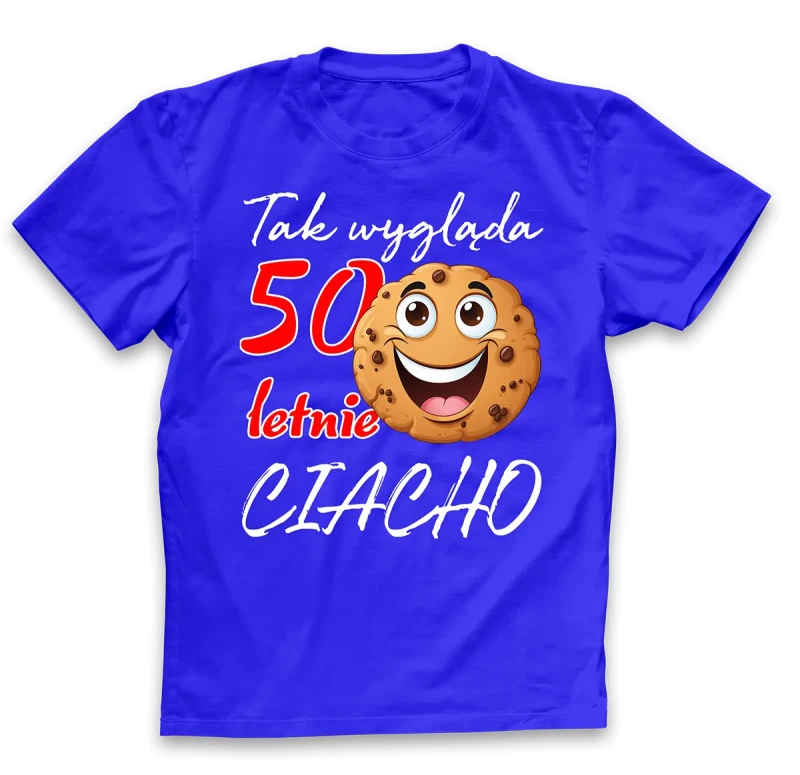koszulka męska ciacho 50 niebieska.webp