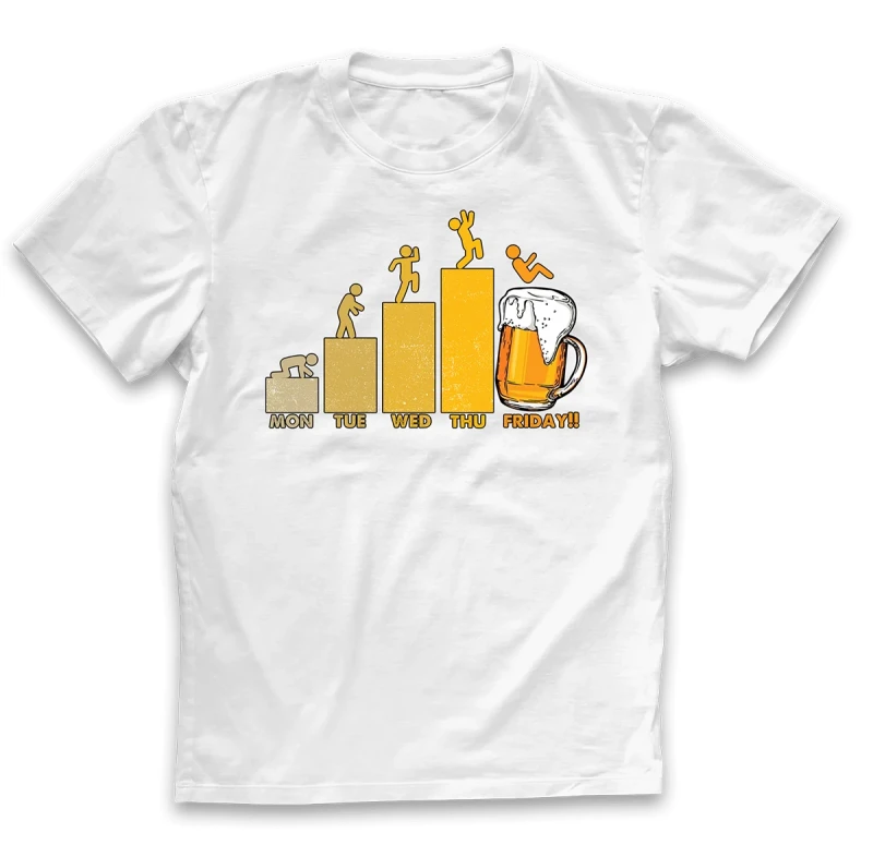 koszulka męska byle do piątku biała.webp