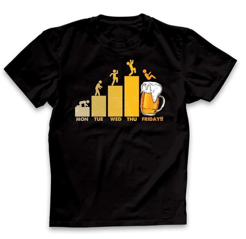 koszulka męska byle do piątku czarna.webp