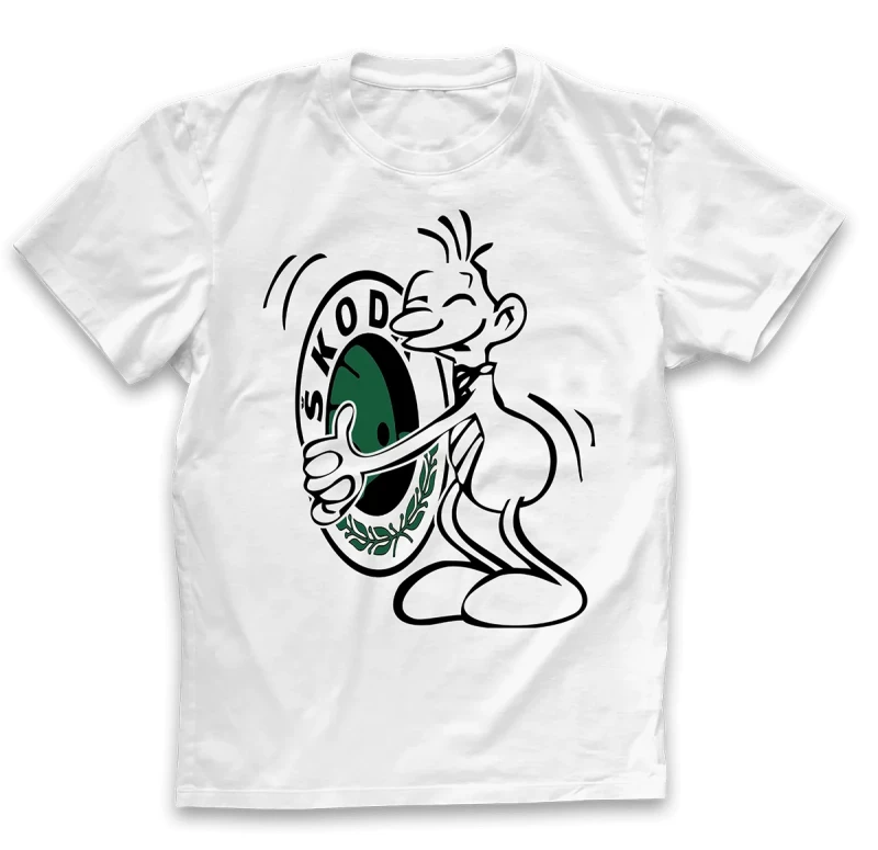 koszulka męska fan skody biała.webp