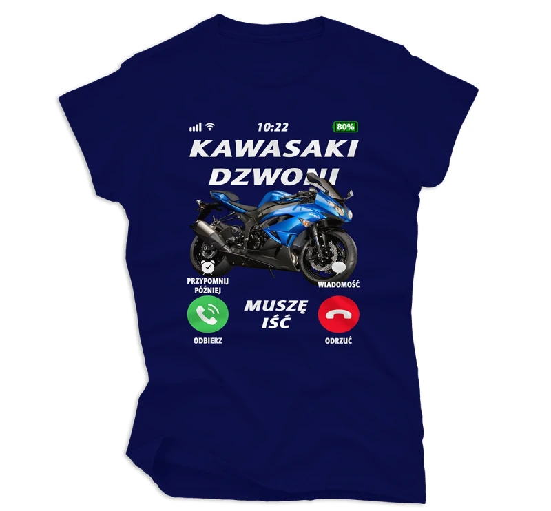 koszulka damska kawasaki dzwoni granatowa.webp
