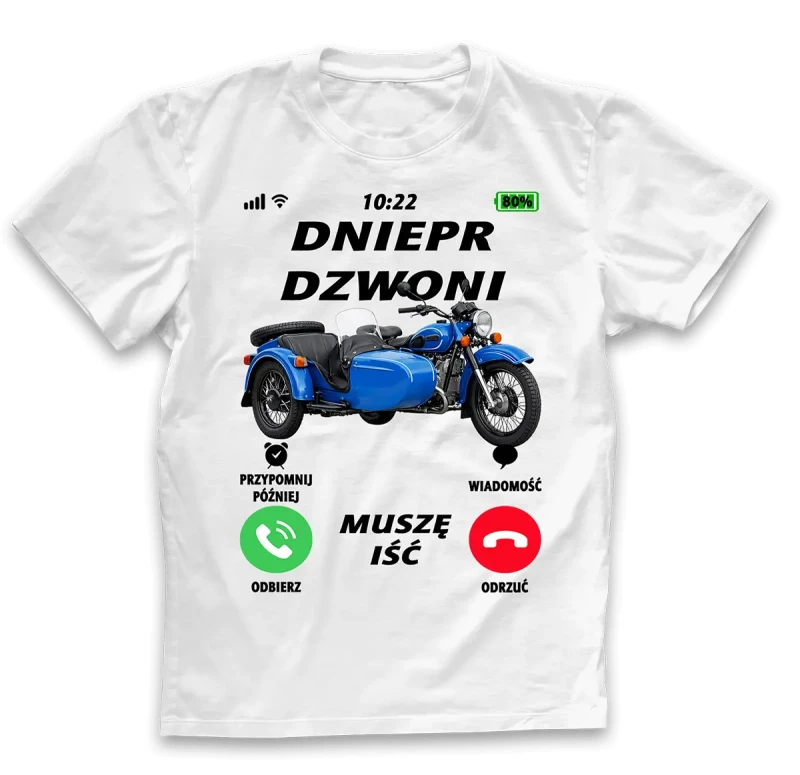 koszulka męska DNIERP DZWONI biała.webp