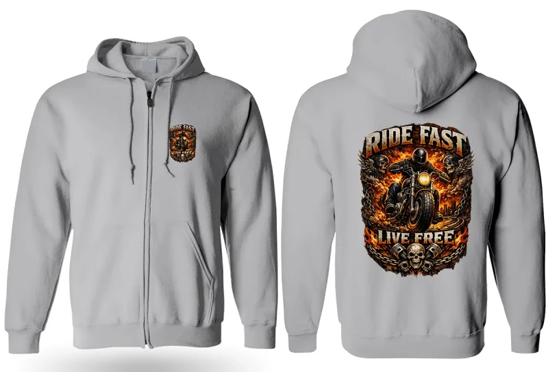 bluza z zamkiem szara ride fast.webp