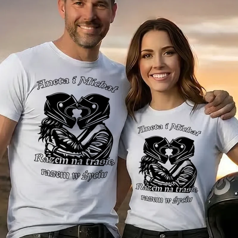 Motocyklowa para Razem na trasie białe.webp