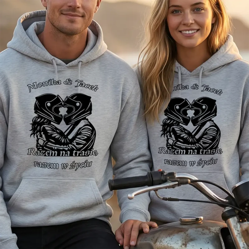 bluzy szare z kapturem Motocykliści na zawsze.webp