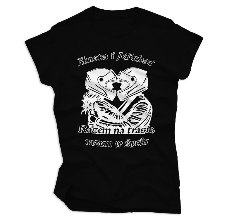 Koszulka damska czarna razem na trasie.webp