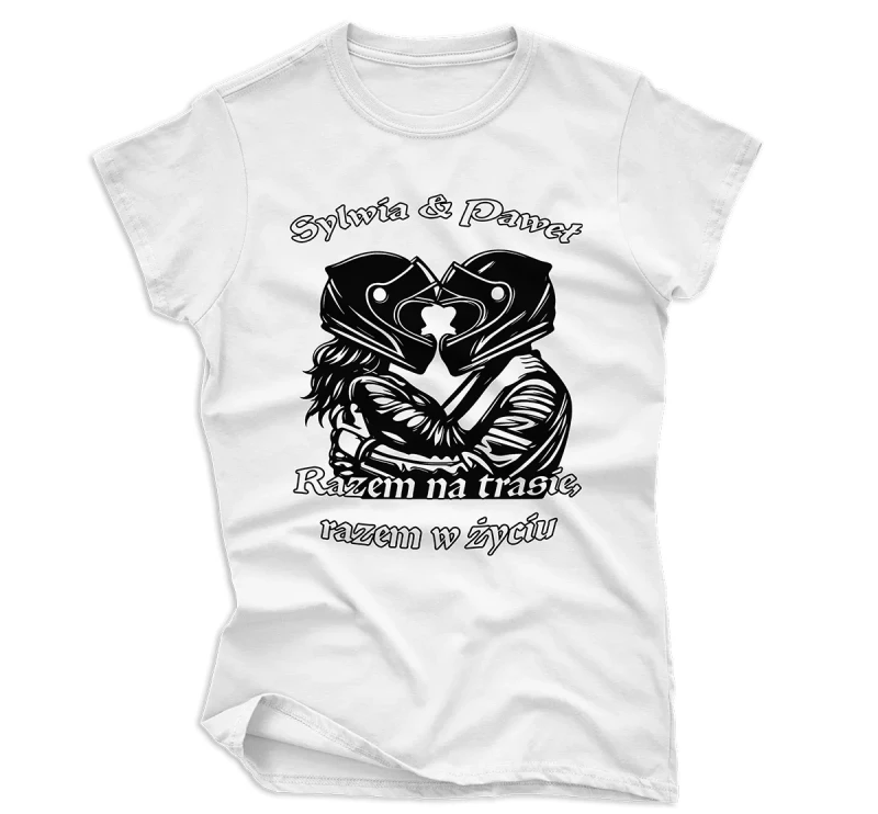Koszulka damska biała razem na trasie.webp