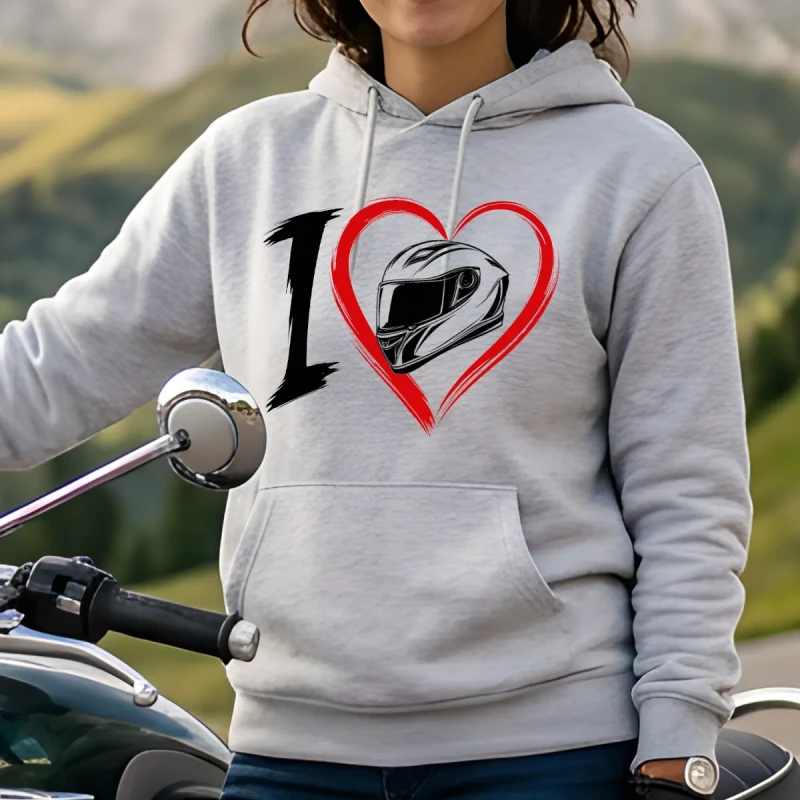motocyklistka bluzy szare I love.webp