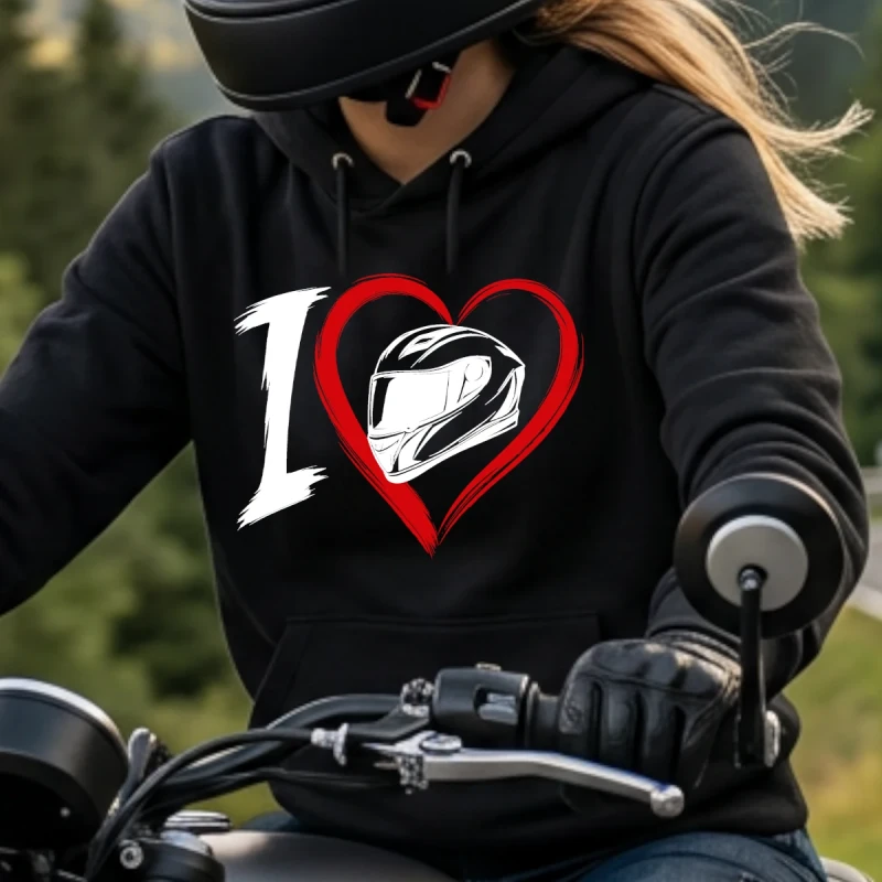 Bluza z kapturem dla motocyklistki I Love Moto