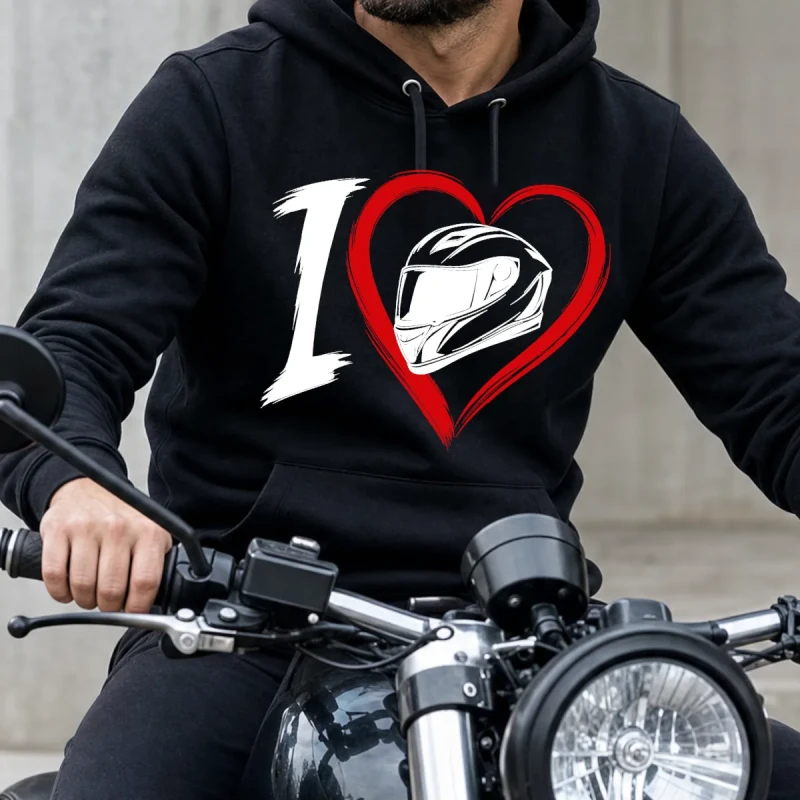 Bluza z kapturem dla motocyklistky I Love Moto