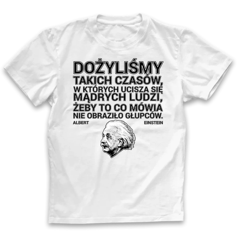 koszulka męska cytat eistein biała.webp