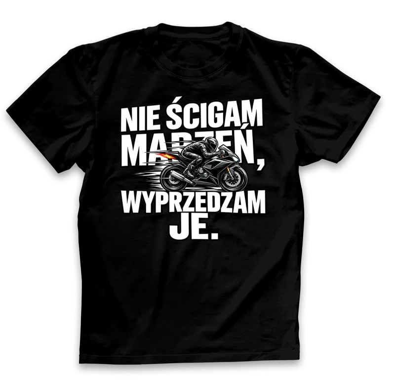 koszulka męska czarna nie ścigam marzeń.webp