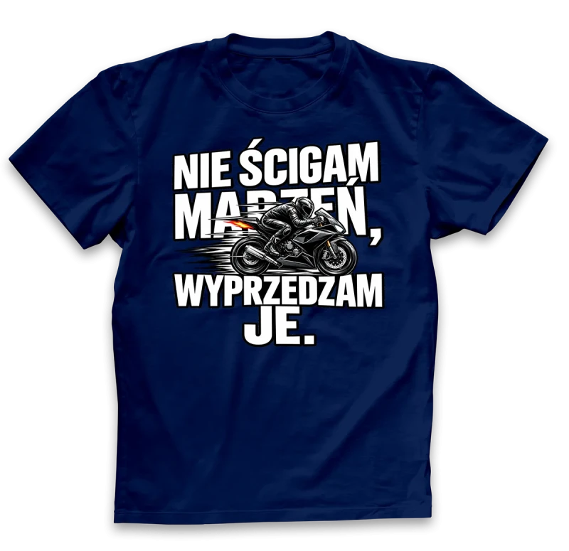 koszulka męska granatowa nie ścigam marzeń.webp