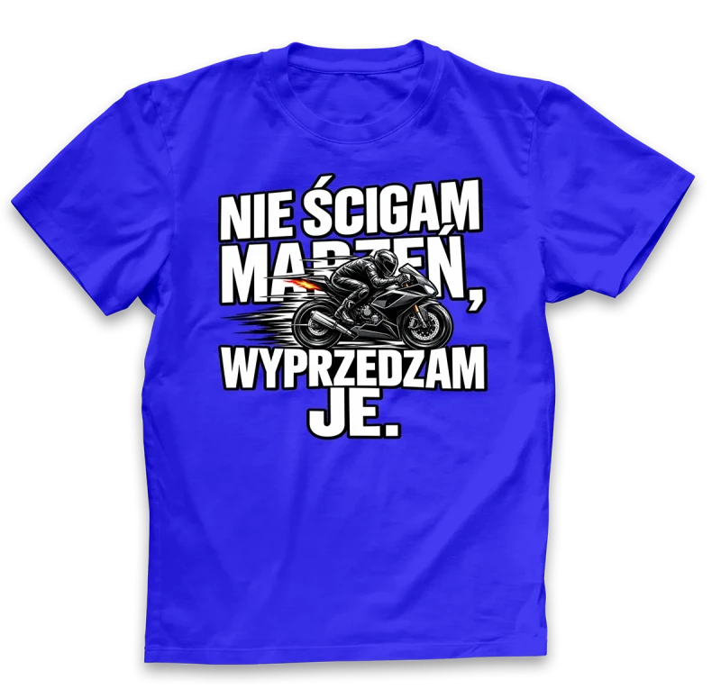 koszulka męska niebieska nie ścigam marzeń.webp