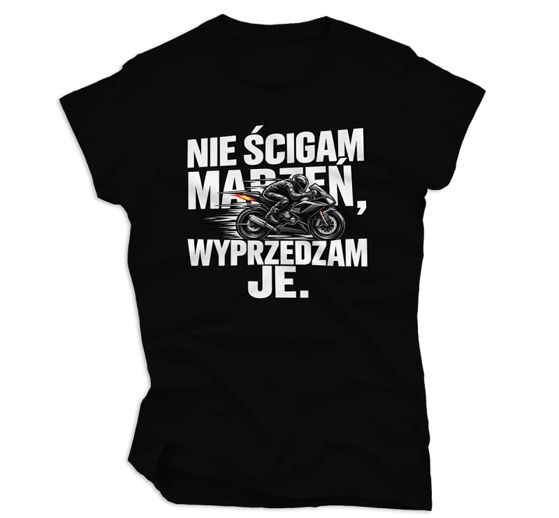 koszulka damska ie ścigam marzeń czarna.webp