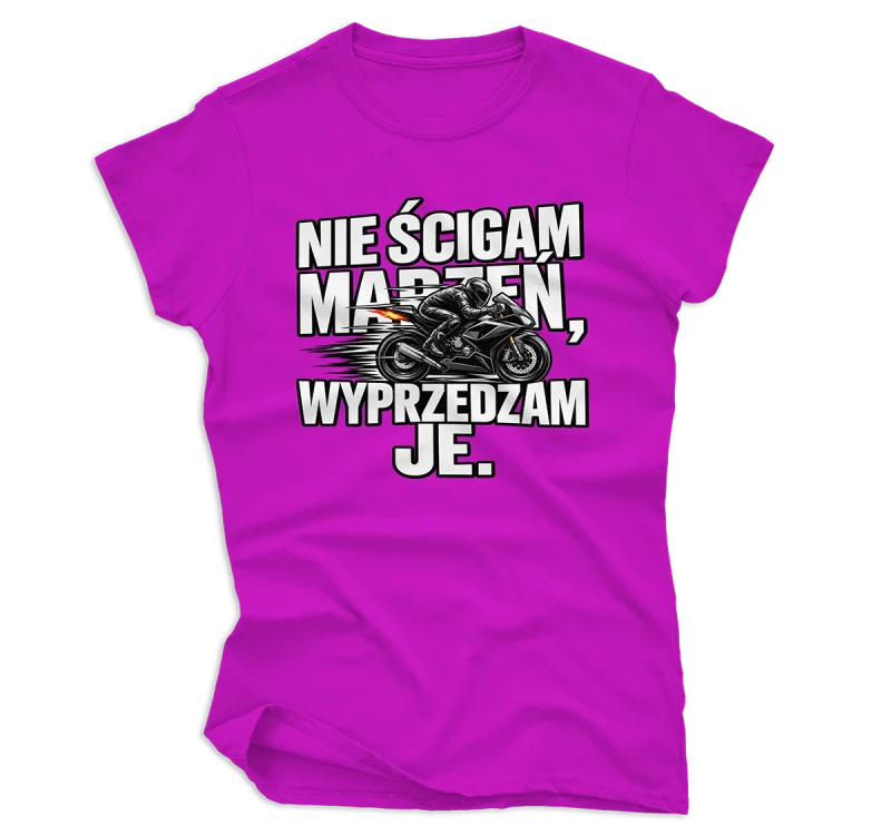 koszulka damska ie ścigam marzeń różowa.webp
