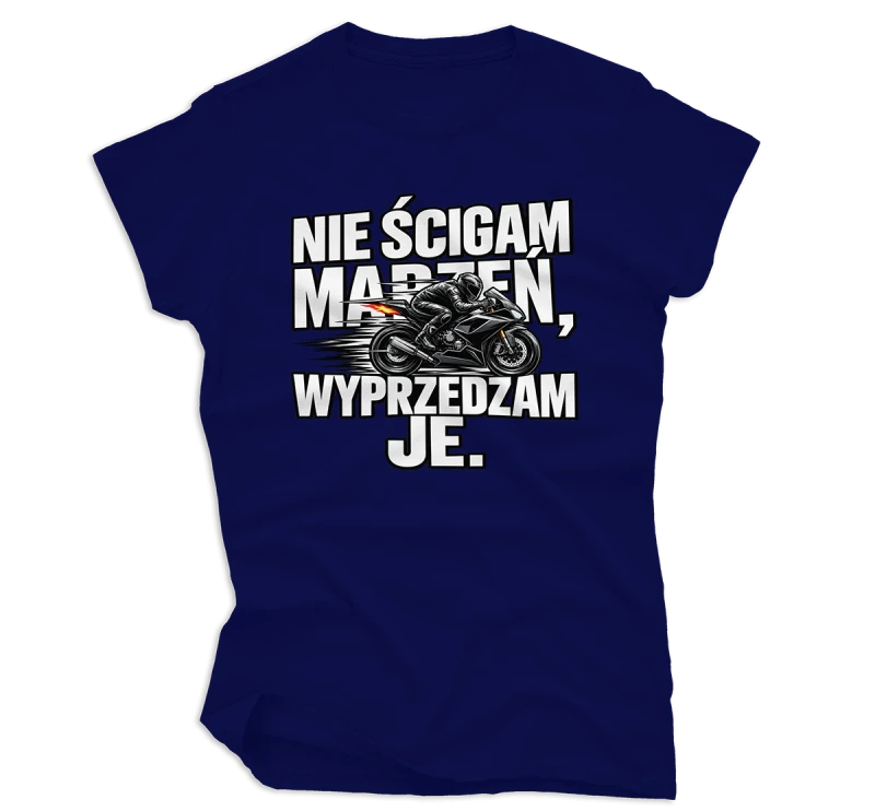koszulka damska ie ścigam marzeń granatowa.webp