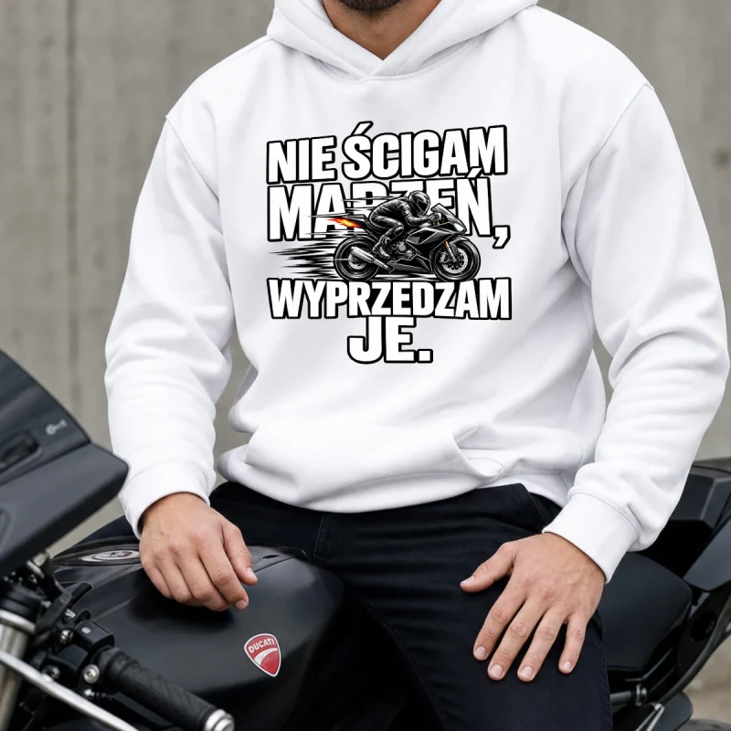 motocyklista bluzy biała Nie ścigam marzeń.webp